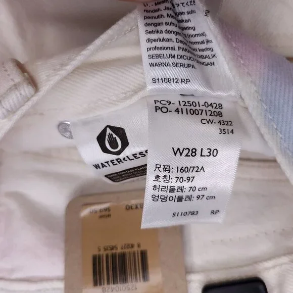 Levis 501Original Jeans Women Straight Leg High Rise White Size 28x30 Button Fly - Picture 13 of 15